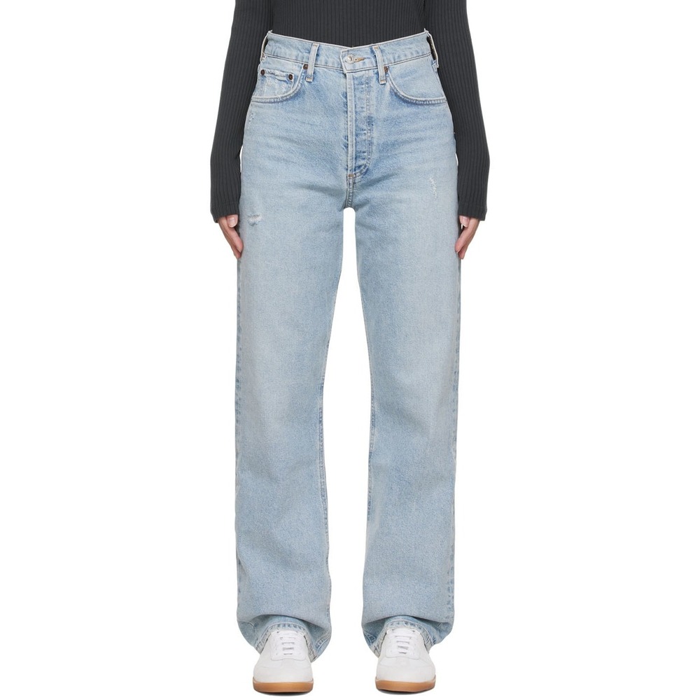 Citizens of Humanity Eva Relaxed Straight Jeans Light Blue Wash Denim- 31